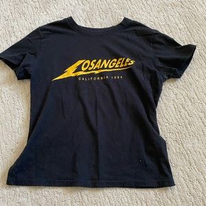 Black T-shirt with yellow Los Angeles